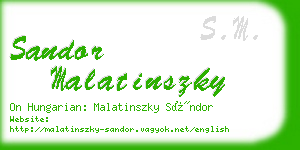 sandor malatinszky business card